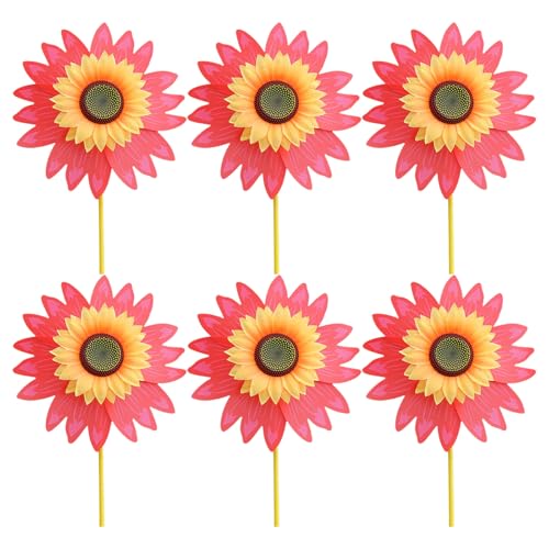 X-Institute 6PCS Windmühlen Sonne Windrad Rotation Windmühle Hochzeit Ornament Kinder Outdoor Spielzeug Kindergarten Rasen Garten Dekore von X-Institute