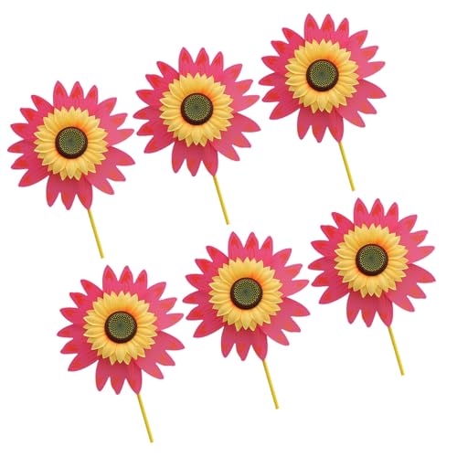 X-Institute 6PCS Windmühlen Sonne Windrad Rotation Windmühle Hochzeit Ornament Kinder Outdoor Spielzeug Kindergarten Rasen Garten Dekore von X-Institute