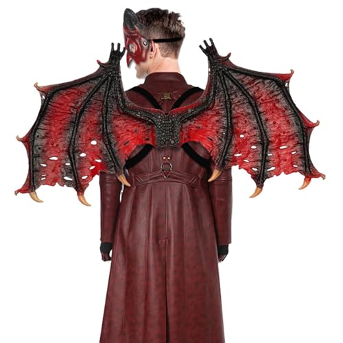 X-Institute Halloween Drachenkostüm Drachen Verkleidungs Outfit Für Erwachsene Drachenflügel Und Masken Set Halloween Cosplay Kostüm Kostüm Requisiten von X-Institute