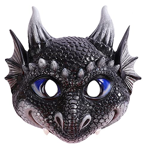 X-Institute Kind Drachen Maske Halloween Dinosaurier Lustige Maske Drachen Cosplay Karneval Dress Up Frauen Cosplay Maske Für Maskerade Drachen Cosplay Maske von X-Institute