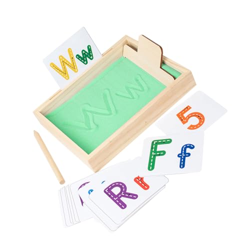 X-Institute Sand Schreibtablett Mit Stift Und Karte Holz Übungsbrett Für Buchstaben Und Zahlen Lernspielzeug Für Kinder von X-Institute