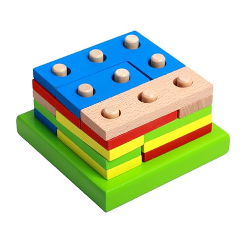 X-Institute Steckpuzzle Aus Holz Spielzeug Für Kinder Farblich Passendes Spielzeug Stapelblock Interaktives Pädagogisches Geschenk Für Kleinkinder von X-Institute