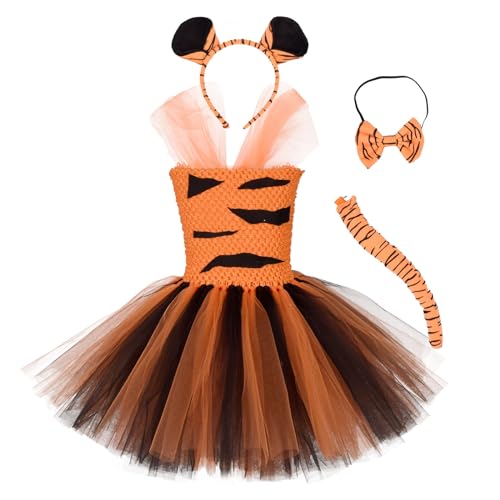 X-Institute Tiger Kostüm Zubehör Set Tiger Ohren Stirnband Schwanz Schleife Zubehör Set Für Tiger Kostüm Für Kleinkinder Kinder Mädchen Cosplay Kostüm Erwachsene Pyjama Partykleid von X-Institute