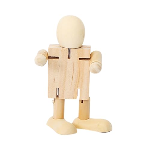 X-Institute Weißes Embryo Roboterspielzeug Aus Holz Unbemalte Holzpuppe Handgefertigte Gliedmaßen Bewegliche Puppen Für Kinder Malerei Anti Stress Holzroboterspielzeug von X-Institute