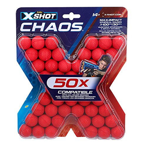 XSHOT 46275 X-Shot Chaos Munitionspackung, Stück, 50 Bälle von XShot