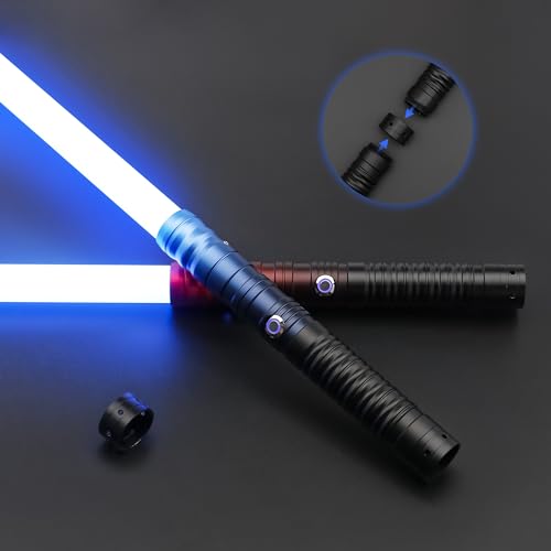 X-TREXSABER Lichtschwert-Spielzeug, 2-in-1 abnehmbares USB-Lade-Lichtschwert, 12 Farben und 4 Modi, Sounds FX Lichtschwert für Kinder und Erwachsene, Weihnachtsgeschenke von X-TREXSABER