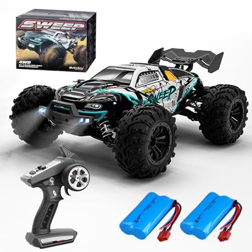 X-Verse 16101PRO 70KM/H Ferngesteuertes Auto Bürstenloser, 1:16 RC Auto Hohe Geländewagen Offroad Rennauto, 4WD Wasserdichtes RC Truggy RC Truck für Erwachsene - 2 Batterien von X-Verse