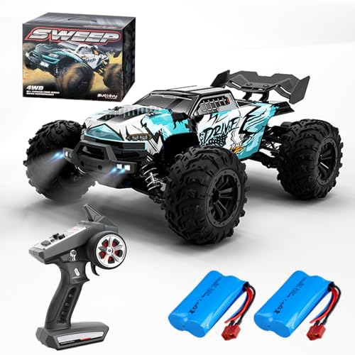 X-Verse 16102PRO Ferngesteuertes Auto mit Bürstenloser Motor, 1:16 4WD RC Auto Geländewagen Offroad, 70KM/H Offroad Drift Auto Spielzeugauto, Geschenk für Erwachsene,2 Batterien(Blau) von X-Verse