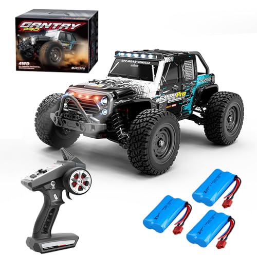 X-Verse 16103PRO Ferngesteuertes Auto Bürstenlose, 1:16 70KM/H Wasserdichtes RC Autos, 4WD All Terrain Offroad RC Truggy RC Truck Crawler für Erwachsene Erwachsene, Kinder - 3 Batterien von X-Verse