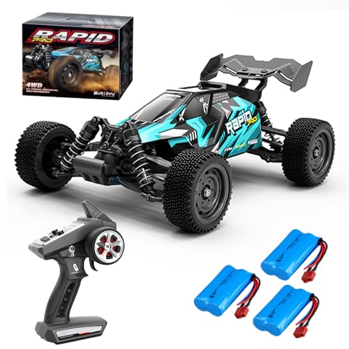 X-Verse 16201PRO Ferngesteuertes Auto mit Bürstenloser Motor, 2.4GHz 1:16 4WD RC Auto Geländewagen Offroad, 70KM/H Offroad Drift Auto Spielzeugauto, Geschenk für Kinder Erwachsene - 3 Batterien von X-Verse