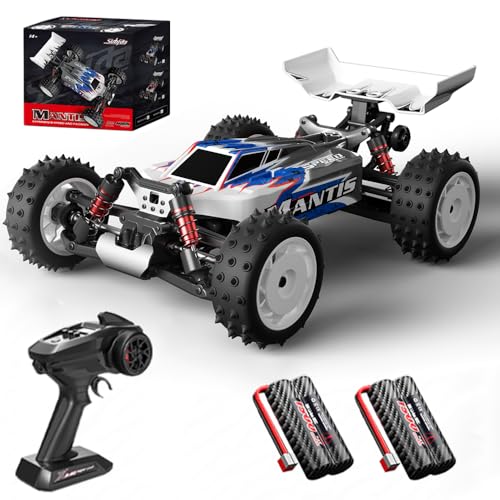 X-Verse Ferngesteuertes Auto, 1:16 Bürstenloser Motor 60KM/H 4 WD Schnelles Rennauto, 2.4 GHz Offroad RC Car, Geschenk für Kinder Erwachsene, 2 Batterien(Blau) von X-Verse