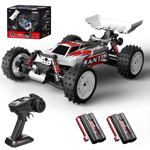 X-Verse Ferngesteuertes Auto, 1:16 Bürstenloser Motor 60KM/H 4 WD Schnelles Rennauto, 2.4 GHz Offroad RC Car, Geschenk für Kinder Erwachsene, 2 Batterien(Rot) von X-Verse