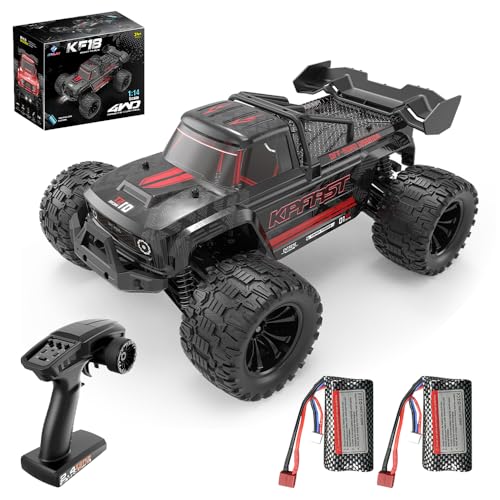 X-Verse KF18 1:14 Ferngesteuertes Autos Bürstenlose, 70 KM/H Schnelle RC Autos, 2.4GHz 4WD All Terrain Offroad RC Truggy RC Truck für Erwachsene, 2 Batterien(Schwarz) von X-Verse