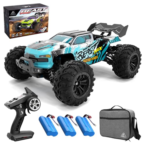 X-Verse SG116 MAX 1:16 Ferngesteuertes Auto, 80KM/H RC Auto Geländewagen Offroad mit Bürstenloser Motor, 4WD Off Road Race Buggy für Erwachsene, 3 Batterien von X-Verse