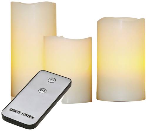 X4-LIFE 701978 LED-Echtwachskerze 3er Set mit Fernbedienung von X4-LIFE