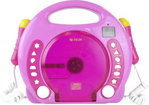 X4 Tech Bobby Joey Kinder CD-Player CD, SD, USB Inkl. Mikrofon Pink von X4 Tech