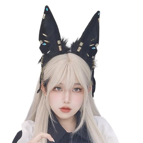 Anime Maid Hairhoop Plüsch-Ohrquasten Stirnband Cosplay Kostüm Halloween Party Kopfschmuck Mädchen Show Kopfbedeckung von XAGMODSHN