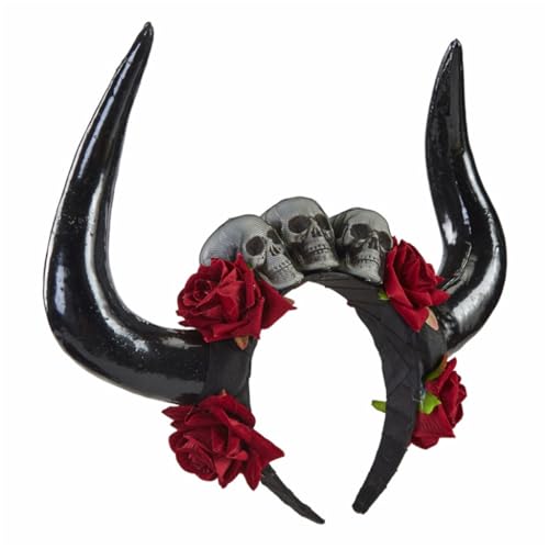 Antilope Stirnband Halloween Horn Teufelshörner Stirnband Schädel Stirnband Kopfbedeckung Stirnband von XAGMODSHN