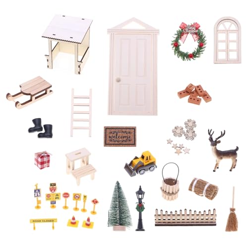Erneuerbares Holz Tiny Home Holiday Tür Dach Set 42 Stück Erdfreundliches Design Holz Weihnachten Puppenhäuser Zubehör Erneuerbares Holz Tiny Home Holiday Tür Dach Set 42 Stück Erdfreundliches Design Holz Weihnachten Puppenhäuser Zubehör von XAGMODSHN