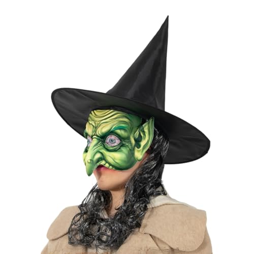 Halloween Hexe Zauberer Perücken Hut Party Hut Frauen Zauberer Hut Uni Hexe Cosplay Kostüm Urlaub Kopfbedeckung von XAGMODSHN