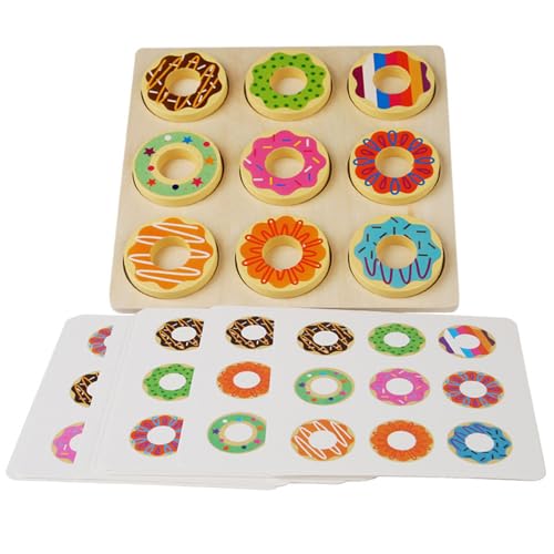 Holz-Donuts-Spielzeug-Set für Kinder, pädagogisches Farbabstimmungspuzzle für die frühkindliche Entwicklung Holz-Donuts-Spielzeug-Set für Kinder, pädagogisches Farbabstimmungspuzzle für die frühkindliche Entwicklung von XAGMODSHN