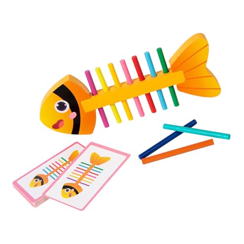 Holz-Fischgrätenspielzeug für die Entwicklung der Feinmotorik, farblich abgestimmt, pädagogische Lernaktivität für Kleinkinder und Kinder Holz-Fischgrätenspielzeug für die Entwicklung der Feinmotorik, farblich abgestimmt, pädagogische Lernaktivität für Kleinkinder und Kinder von XAGMODSHN