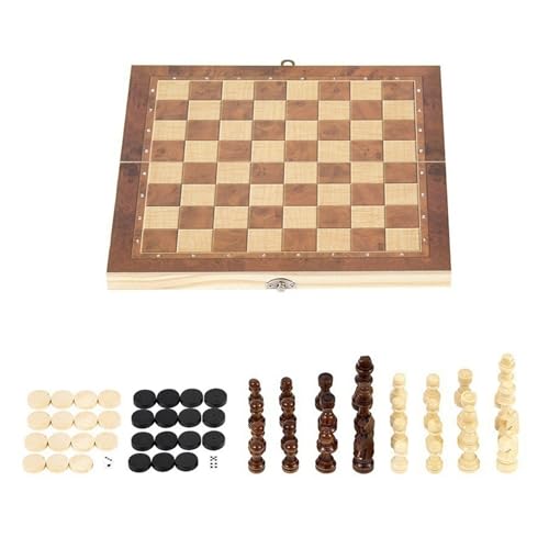 Holz Schach Und Checkers Game Set Travel Checkers Tragbare Klappbrettanfänger Set Einfach Zu Spielen Holzschachbrett Holz Schach Und Checkers Game Set Travel Checkers Tragbare Klappbrettanfänger Set Einfach Zu Spielen Holzschachbrett von XAGMODSHN