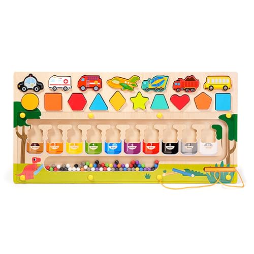Magnetisches Farb- und Zahlen-Labyrinth-Puzzle-Spielzeug, 3-in-1-Holz-Puzzle-Spiel-Set für Kleinkinder, pädagogisches Feinmotorikspielzeug Magnetisches Farb- und Zahlen-Labyrinth-Puzzle-Spielzeug, 3-in-1-Holz-Puzzle-Spiel-Set für Kleinkinder, pädagogisches Feinmotorikspielzeug von XAGMODSHN