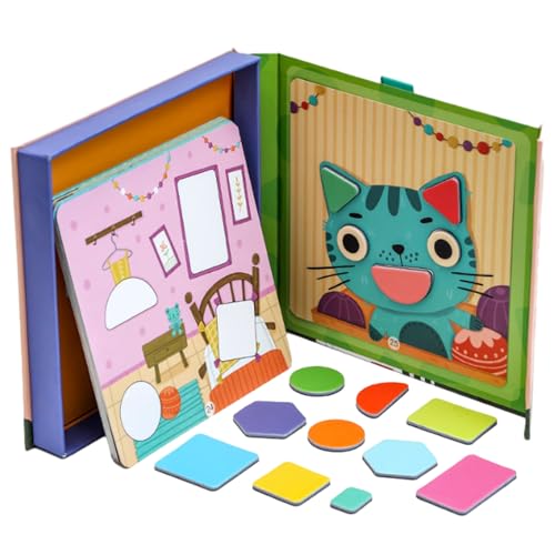Magnetisches geometrisches Spiel für Kinder, Lernspielzeug mit Aufbewahrungsbox, Formpuzzle für Kinder und Vorschüler Magnetisches geometrisches Spiel für Kinder, Lernspielzeug mit Aufbewahrungsbox, Formpuzzle für Kinder und Vorschüler von XAGMODSHN
