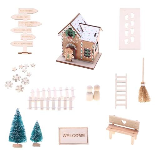 Miniatur-Holz-Puppenhaus-Weihnachts-Bausätze mit Zubehör und sicherer LED-Beleuchtung für Kinder, kreatives Spielen, Kinderspielzeug-Set Miniatur-Holz-Puppenhaus-Weihnachts-Bausätze mit Zubehör und sicherer LED-Beleuchtung für Kinder, kreatives Spielen, Kinderspielzeug-Set von XAGMODSHN