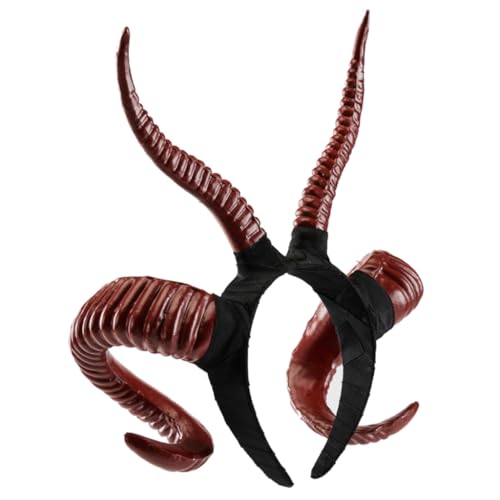 Simulation Antilope Horn Stirnband für Erwachsene Cosplay Kostüm Harz Ziegenhorn Hairhoop Frauen Halloween Party Kopfschmuck von XAGMODSHN