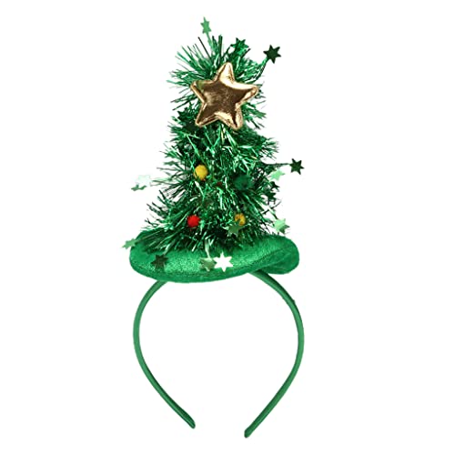 Weihnachtsbaum-Stirnband, Haarreif, elastisch, Foto-Requisiten, leuchtend, Urlaub, Party, Dekorzubehör von XAGMODSHN