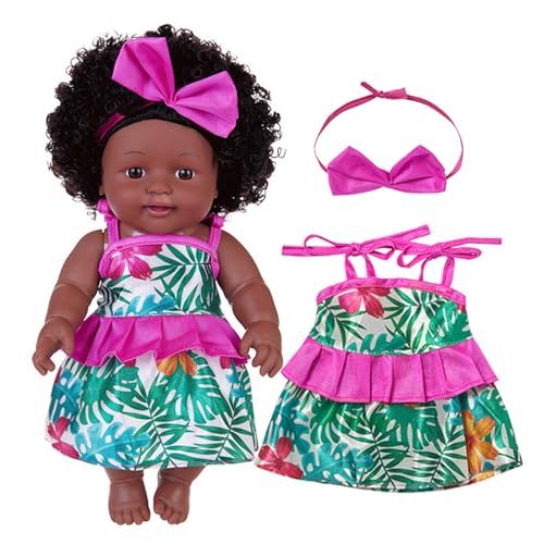 XAGMODSHN 12 Zoll Waschable Reborns Fashion Black Afrikanische Kleinkinder Mädchenpuppe Für Kinder Tun Um Spielzeug Für Spielen Zu Spielen Best Companies Geschenk von XAGMODSHN