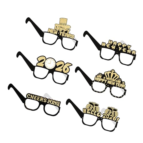 XAGMODSHN 6PCS 2026 Party Eyewear Leichtes Accessoire Komfortable Verschleißpapier Für Neujahrstänze Und Unterhaltsame Versammlungen Papierbrillen XAGMODSHN 6PCS 2026 Party Eyewear Leichtes Accessoire Komfortable Verschleißpapier Für Neujahrstänze Und Unterhaltsame Versammlungen Papierbrillen von XAGMODSHN