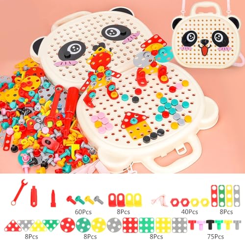 XAGMODSHN Bohrschraube 3D Puzzle Spielzeug für Kinder Bausteine Spielzeug Kinder Elektrische Bohrmaschine Set Jungen Lernspielzeug von XAGMODSHN