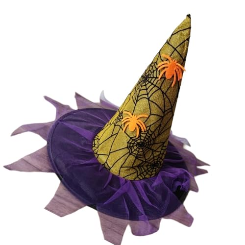 XAGMODSHN Cosplay Kostüm Witch Caps Spiders Wizard Für Alle Alters Halloween Party Rollenspiel Witch Cloche Caps Kopfbedeckung von XAGMODSHN