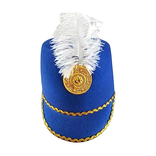 XAGMODSHN Feder Decors Ritterhut Vintage Stil Honor Guard Hut Ritter Filz Weihnachten Cosplay Ritter Hut Show Zubehör von XAGMODSHN