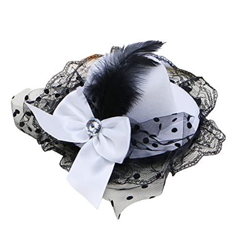 XAGMODSHN Haarschmuck für Damen, Schleife, Spitze, Hut, ausgefallener Fascinator, Party von XAGMODSHN