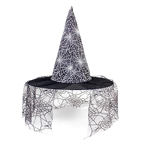 XAGMODSHN Halloween Hexenhut Party Zylinder Frauen Zauberer Hut Unisex Hexenkappe Cosplay Kostüm weiblich Urlaub Kopfschmuck von XAGMODSHN