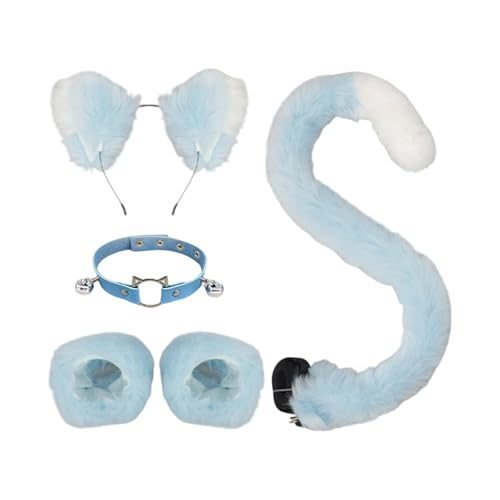 XAGMODSHN Katzenkostüm-Set, Katzenohren, Stirnband, Schwanz, Glocken, Halsband, Handgelenkmanschetten, Tier-Cosplay-Kostüme für Halloween, Weihnachten, Cosplay-Kostüm XAGMODSHN Katzenkostüm-Set, Katzenohren, Stirnband, Schwanz, Glocken, Halsband, Handgelenkmanschetten, Tier-Cosplay-Kostüme für Halloween, Weihnachten, Cosplay-Kostüm von XAGMODSHN