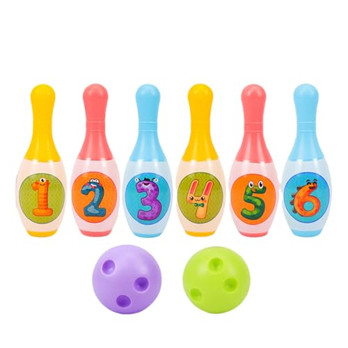 XAGMODSHN Kids Bowling Toy Set Indoor Outdoor Bowling Play 6 Pins 2Bowling Balls Bildungsgeburtstagsfeier Strümpfe Stuff Geschenk von XAGMODSHN