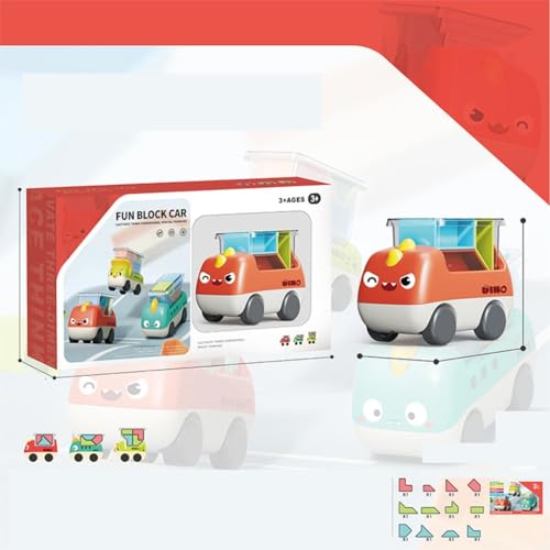 XAGMODSHN Kinder Baustein Auto Spielzeug Dinosaurier Spielfahrzeug Logisches Denken Puzzle Block Truck Spielzeug für pädagogische von XAGMODSHN