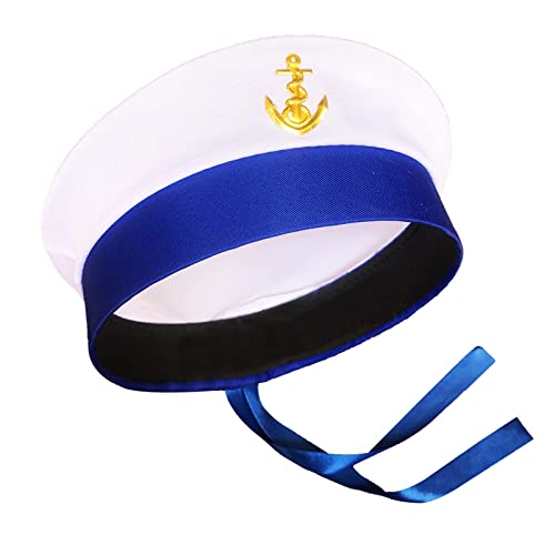 XAGMODSHN Matrosenhut Yachtkapitän Hut Marine Hut Seemannskapitän Kostüm Matrosen Kapitän Hut für Herren Navy Marine Admiral Hut von XAGMODSHN