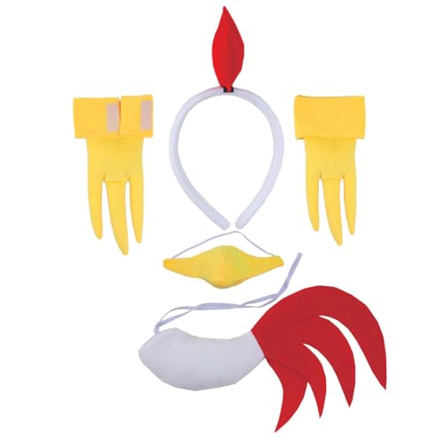 XAGMODSHN Oster-Huhn-Kostüm-Set, Hühnerohren, Nasenschwanz, Tutus-Handschuh, Tier-Kostüm, Zubehör für Halloween, Cosplays, Ostern XAGMODSHN Oster-Huhn-Kostüm-Set, Hühnerohren, Nasenschwanz, Tutus-Handschuh, Tier-Kostüm, Zubehör für Halloween, Cosplays, Ostern von XAGMODSHN