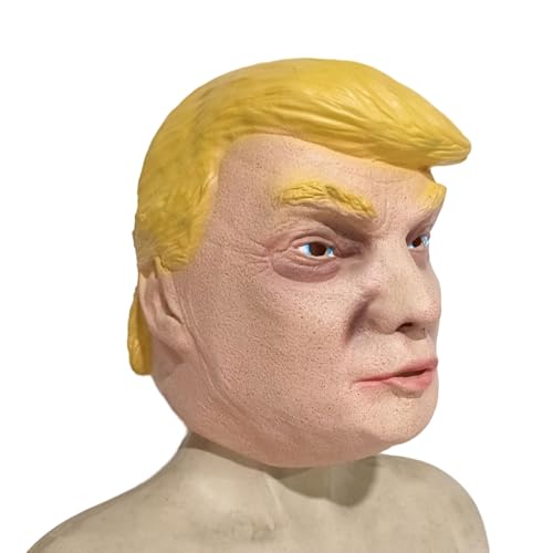 XAGMODSHN Realistische Politische Figur Kopfbedeckung Realistische Promi Kopfbedeckung Full Head Face Halloween Kostümzubehör von XAGMODSHN