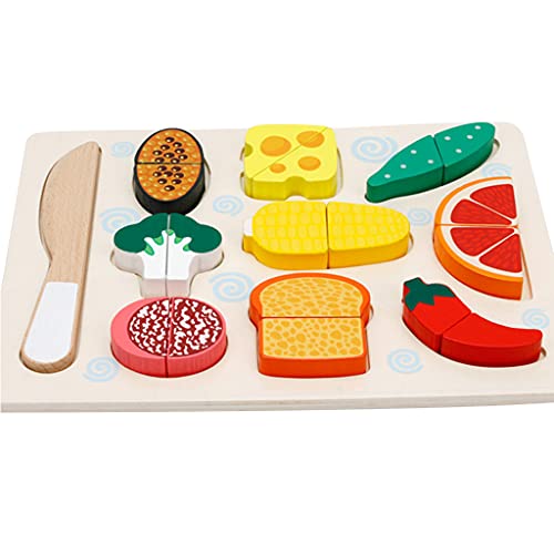 XAGMODSHN Realistisches Küchenspielzeug Pretend for Play Set Gemüse Obst Lebensmittel Holz Kochen Spielzeug Form Passendes Spielzeug Kinder Gif von XAGMODSHN