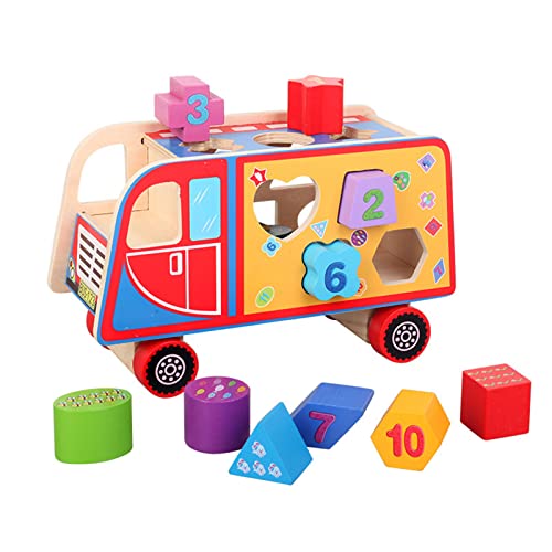 XAGMODSHN Sortierspielzeug Holzbausteine Geometrie Lernen Matching Sortieren Geschenke Didaktisch für Baby Kinder von XAGMODSHN