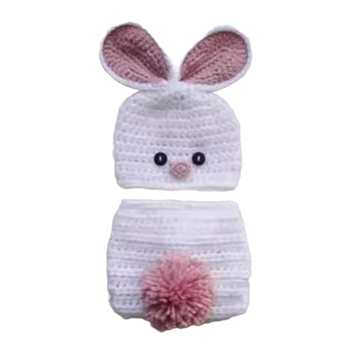 XAGMODSHN Stylisches Oster-Häkel-Kostüm-Set, Strickhose und passende Mütze, atmungsaktives Outfit für Jungen und Mädchen, Baby-Requisiten, Baby-Outfit XAGMODSHN Stylisches Oster-Häkel-Kostüm-Set, Strickhose und passende Mütze, atmungsaktives Outfit für Jungen und Mädchen, Baby-Requisiten, Baby-Outfit von XAGMODSHN