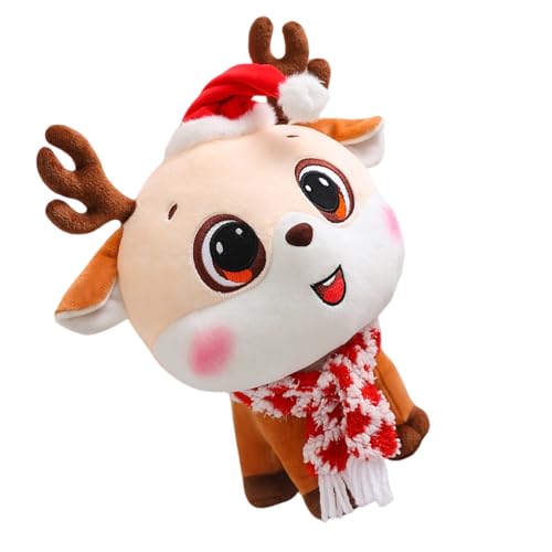 XAGMODSHN Weihnachtsschmuck Rentier Plüschspielzeug Stofftiere Plüsch Spielzeug Plüsch Puppen Schönes Weiches Plushie Geschenk Für Kinder Kleinkind von XAGMODSHN