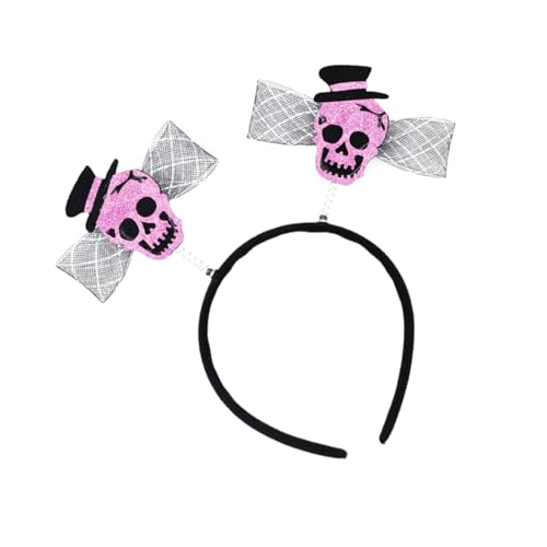 XANHOY Halloween-Schleife, Totenkopf-Stirnband für Erwachsene, Rollenspiel, Kostüm, Kopfbedeckung, Party-Requisiten, Haardekoration, Festival-Requisiten, Hairhoop von XANHOY